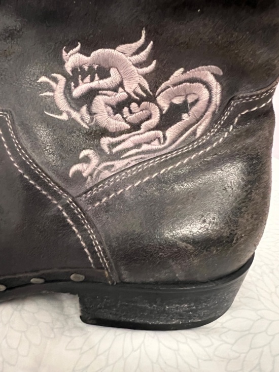 Mark Nason 67671 Rock Lives Dragon Black Leather Ankle Boots Pointed stl Size 12 main image 11